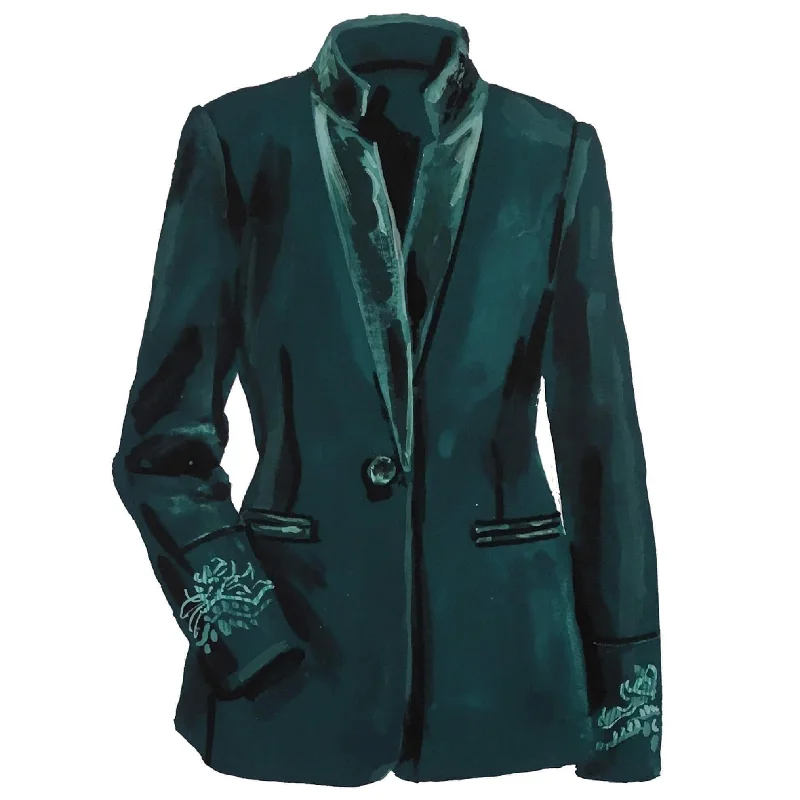 Trendy Aesthetics Velvet-Trimmed Blazer