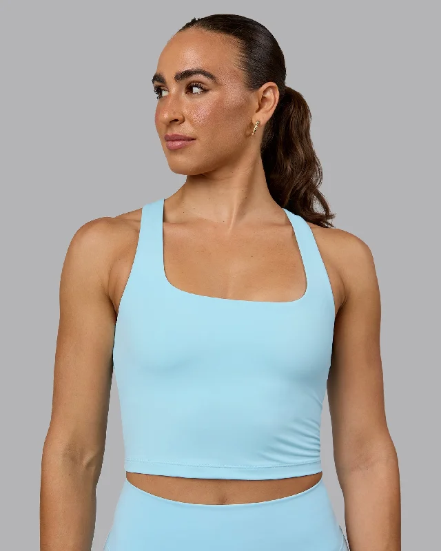 Big Savings On Minimalist Office Styles Staple Square Neck Active Shelf Bra Tank - Crystal Blue