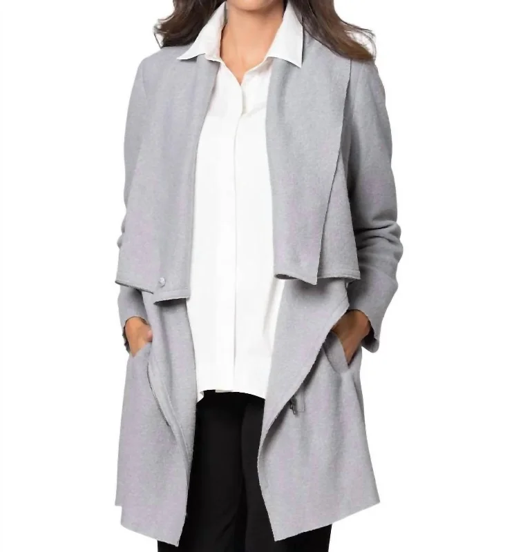 Elegant Styles Far And Away Coat In Medium Gray