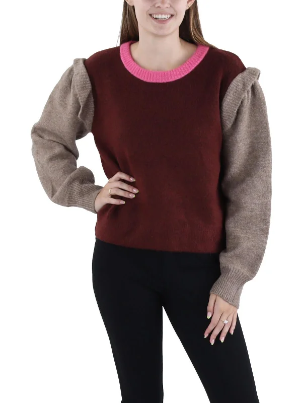 Tropical Island - Inspired Attire Colorblock Womens Ribbed Mock Neck Pullover Sweater