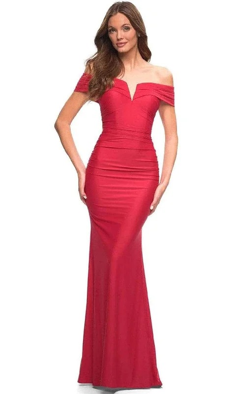 Fashion Forward Femininity La Femme - Ruched Jersey Prom Gown 30582SC