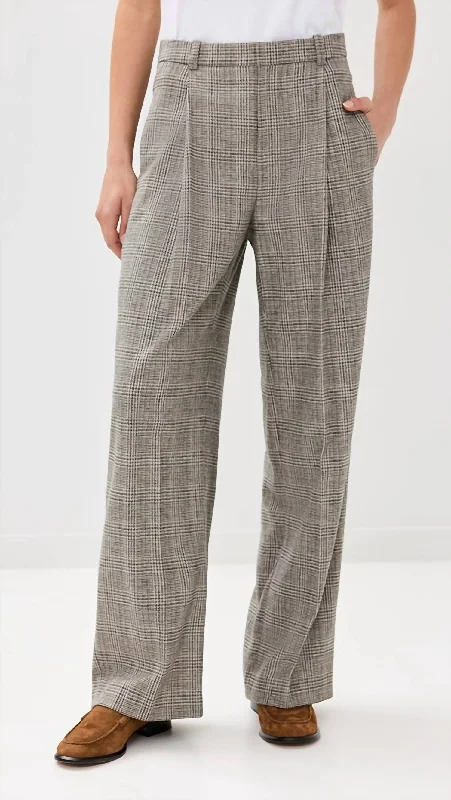 Special Offers, Don't Miss High Rise Wool Blend Trouser Pants In Heritage Glen Plaid