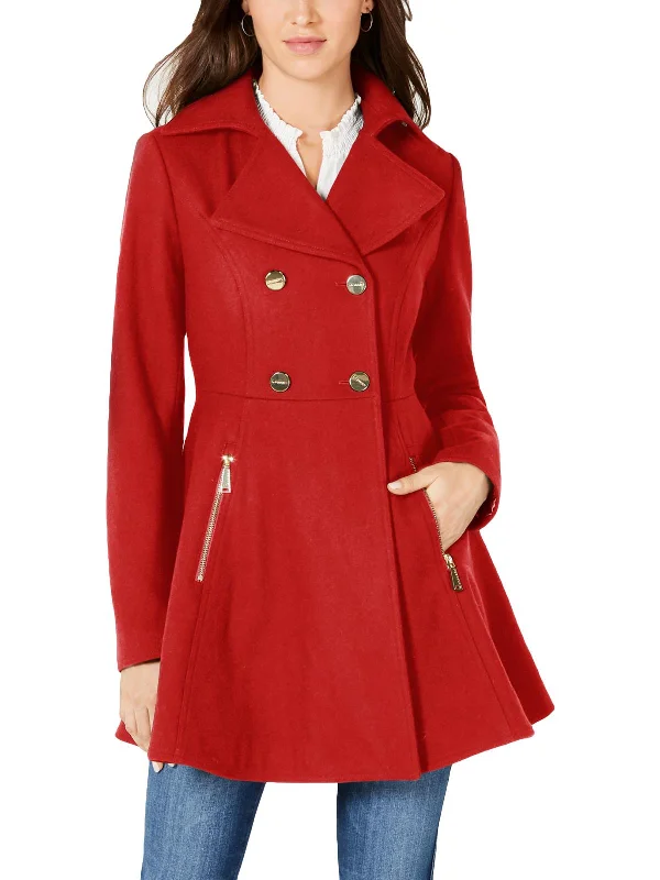 Tropical Island - Inspired Attire Womens Wool Blend Midi Pea Coat