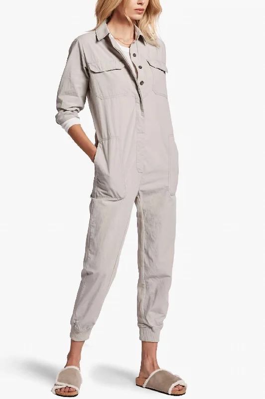 Trend Leading Collection Utility Jumpsuit In Grey Cloud