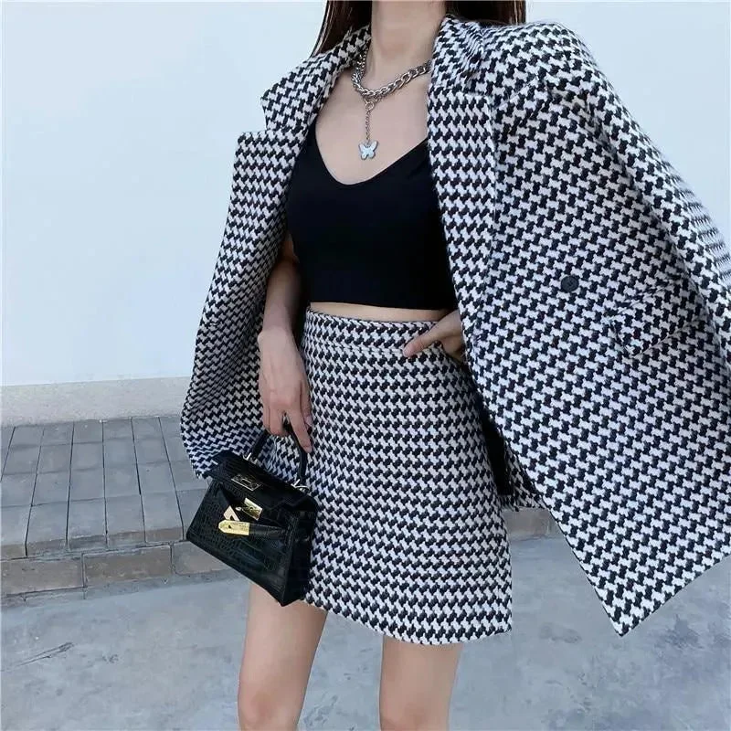 End Of Month Blowout Tweed Mini Skirt Suit