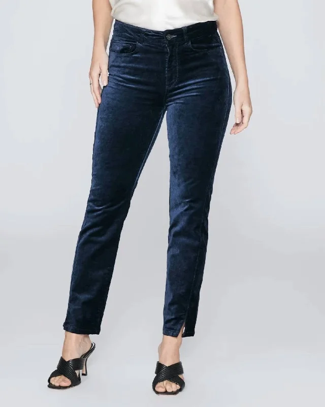 Season Offer Cindy Twisted Seam Pants In Deep Navy Velvet