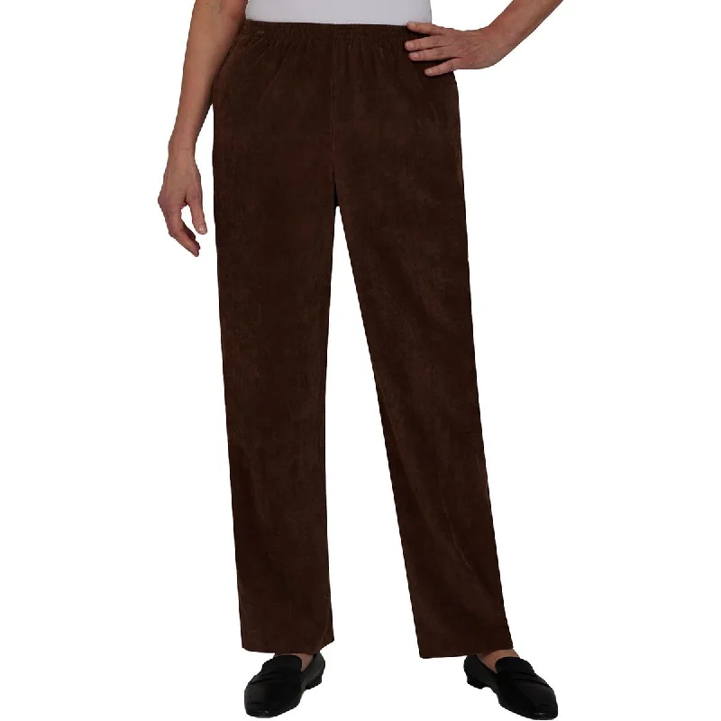 Versatile Wardrobe Essentials Petites Womens Corduroy Classic Fit Ankle Pants