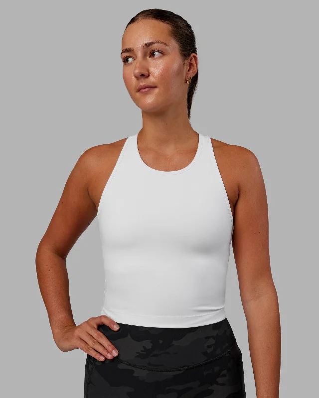 Earthy Tones Flow Performance Shelf Bra Tank - White