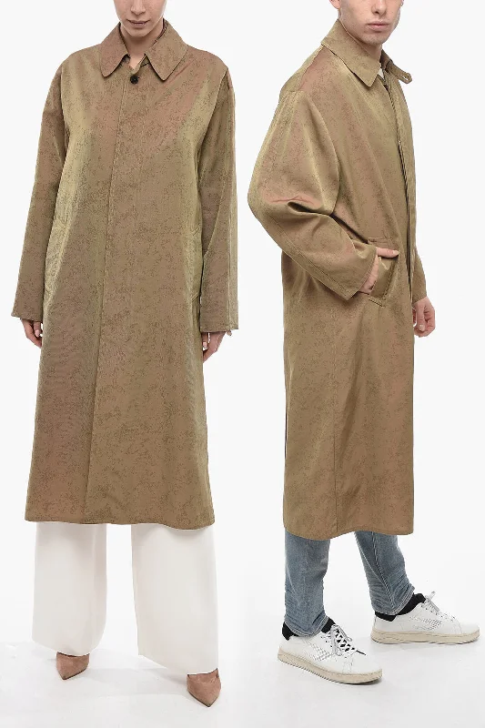 Chic & Cozy Collection Maison Margiela UNISEX MM1 Viscose-blend Trench Coat with Hidden Placket