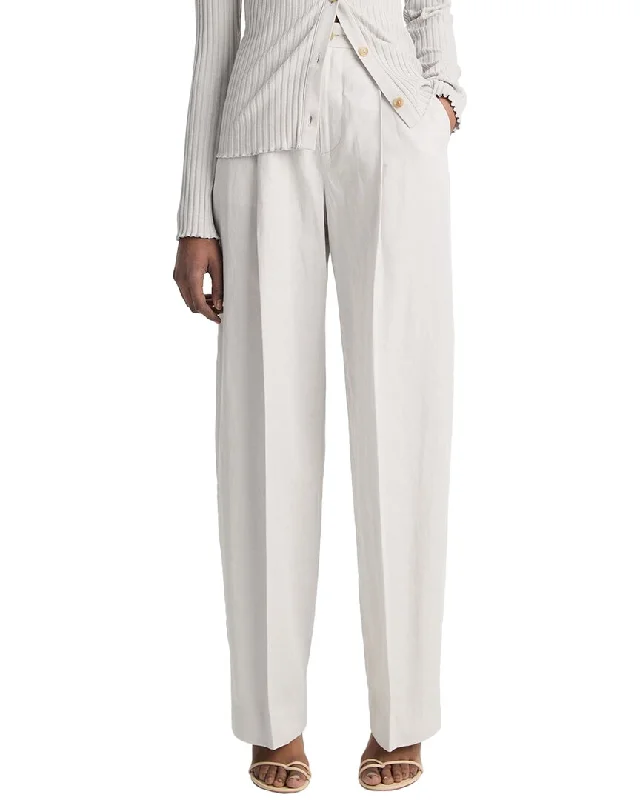 Glamorous Evening Wear Vince High-Waist Casual Tailored Wide Leg Linen-Blend Pant