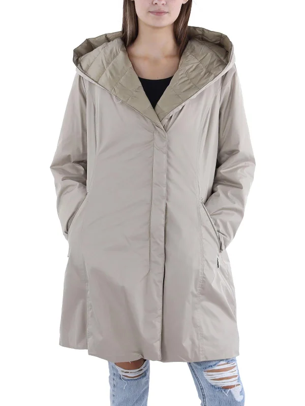 Sophisticated Style Womens Asymmetric Hooded Active