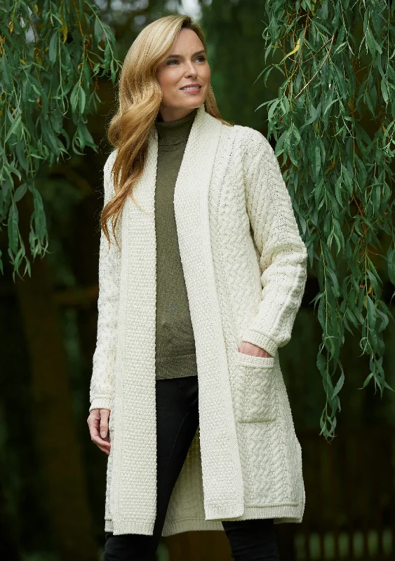 Boho - Chic Festival - Ready Style Aran Crafts Edge To Edge Coat | Natural