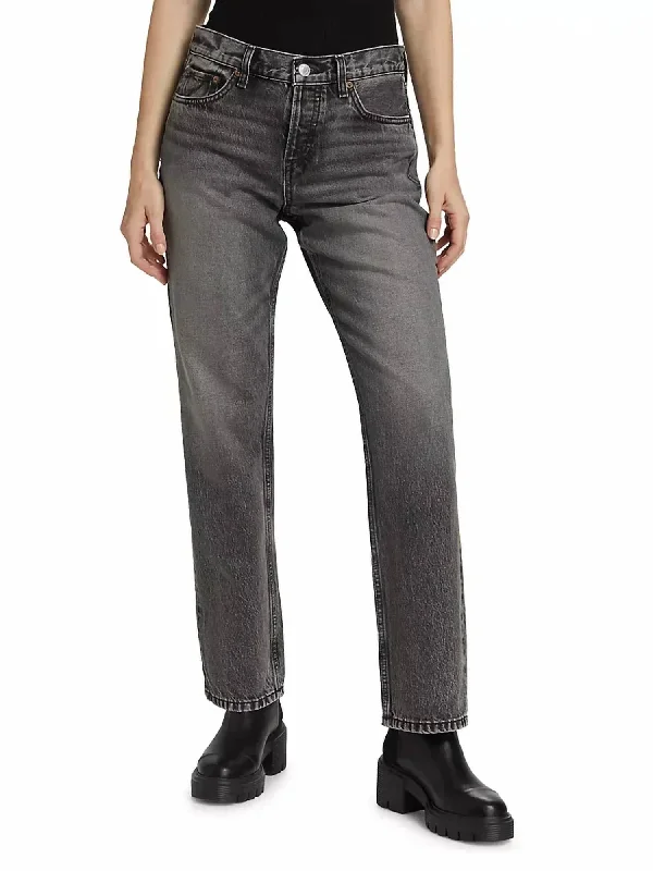 Limited Quantities Easy Straight Crop Jeans In Smoke