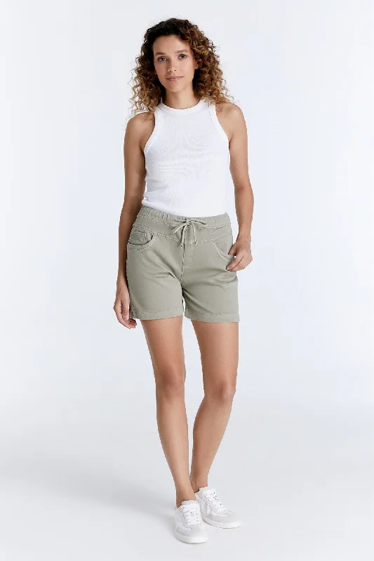 Fashion Frontiers Alice Mid Waist Jogger Shorts Sage