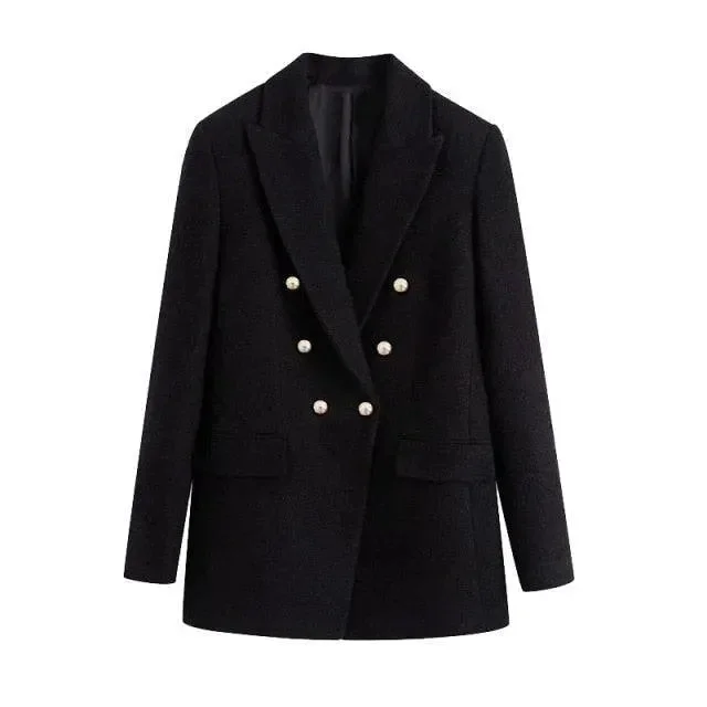 Chic Styles Black Blazer Women - Formal-Business - Plain-Solid