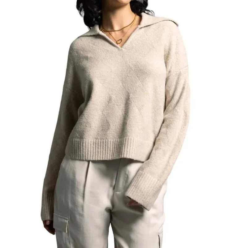 Chic Styles Prudence Sweater In Moonstruck