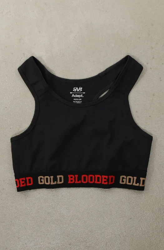 Snag Fabulous Fashion Bargains SAVS X Adapt :: Gold Blooded (Women's Black/Red Sports Bra)