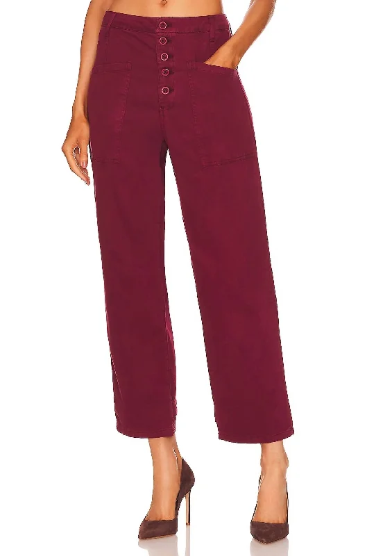 Break Fashion Norms Tammy High Rise Trouser In Merlot