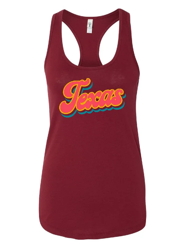 Best Deals Of The Season Women's Texas Script Racer Tank