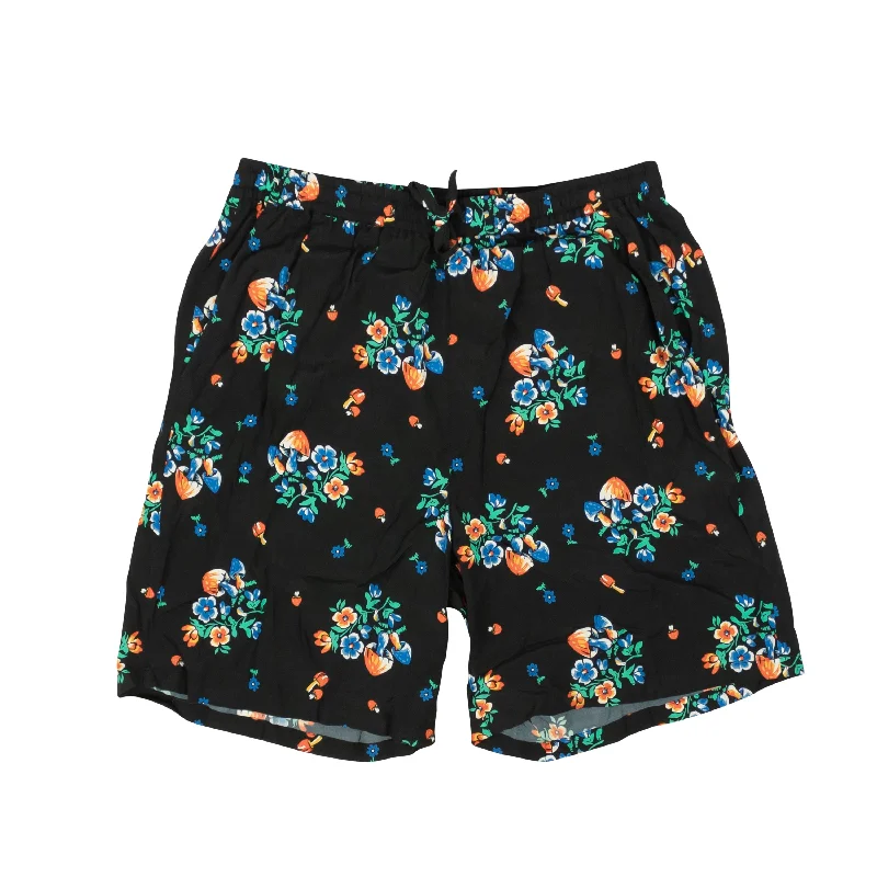 Clearance Event Black Rayon Multicolored Design Shorts