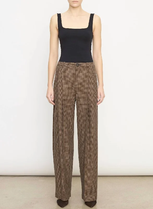 Fashion Sale Women's Houndstooth Pant In Black And Camel