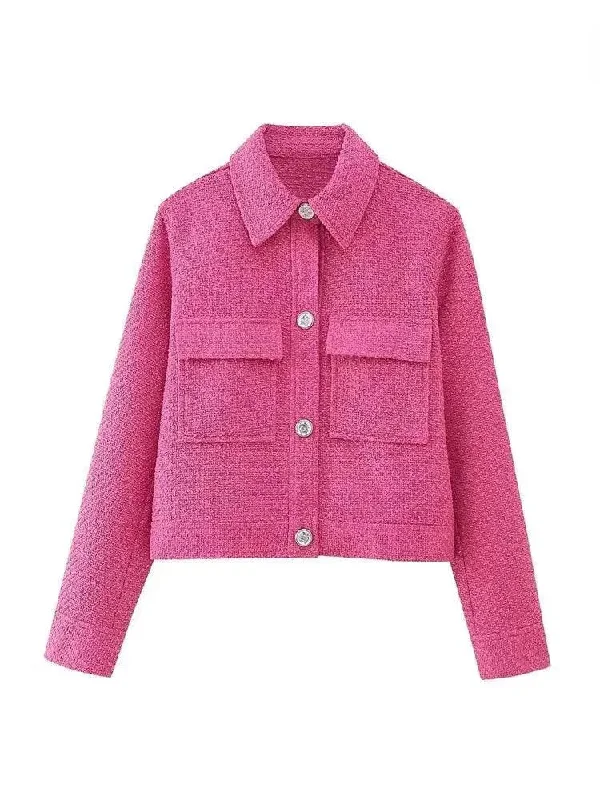 Stylish Basics Vintage Women Cropped Tweed Jacket