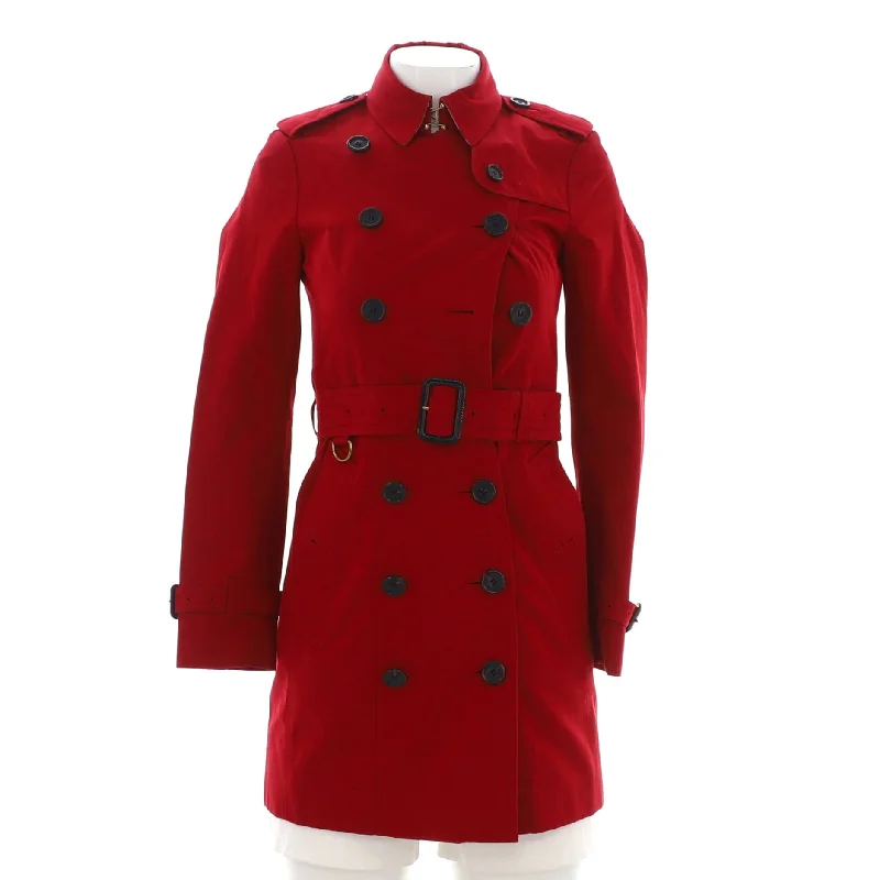 Flash Sale Starts Women's Double Breasted Belted Mid-Length Trench Coat Cotton