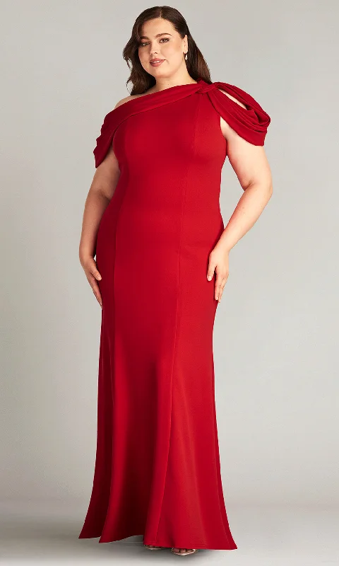 Special Offer For You Tadashi Shoji BOS22037LQ - Copley Drape Shoulder Gown - Plus Size