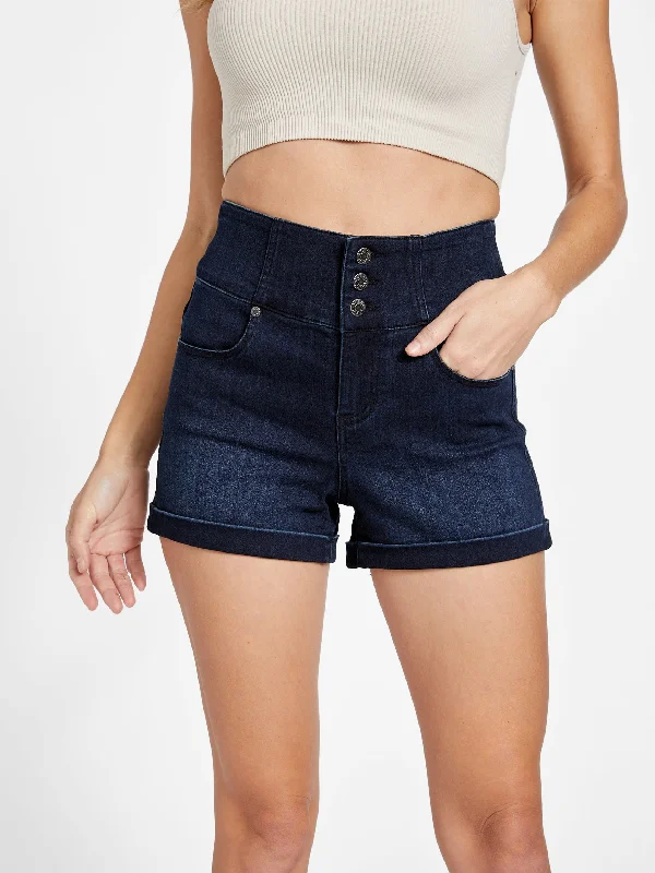 Early Access To Art Deco Styles Sale Eco Milan Denim Corset Shorts