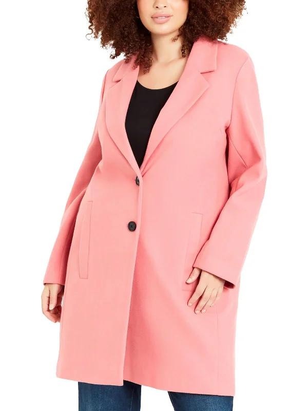 Lightweight Fabric Crombie Womens Knit Midi Walker Coat