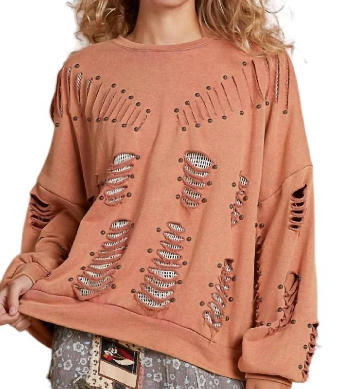 Stay Ahead In Style Netty Pullover In Orange