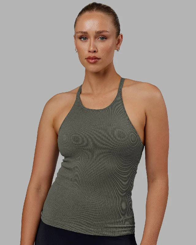 Limited Time Offer Minimal Seamless Ribbed Tank - Graphite