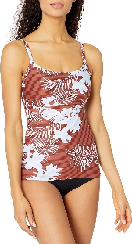 Fashion Forward, Function First Wild Tropics Tankini Top In Amber