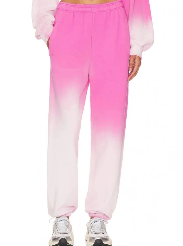 Unleash Your Trendy Side Ombre Sweatpants In Flamingo Ombre