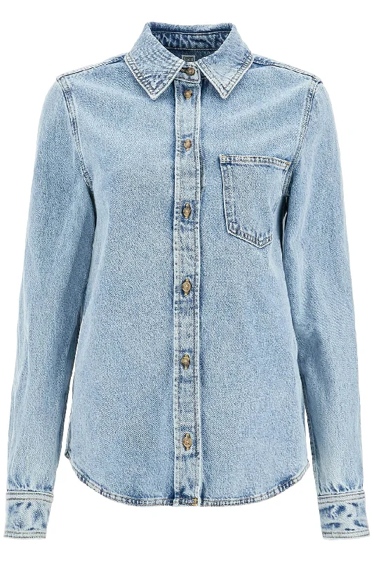 Trendy Fashion Sale Toteme Women's blue Overshirt With Pocket Detail