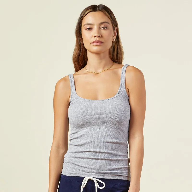 Dive Into Trendy Styles Supimafine Rib Scoop Neck Tank