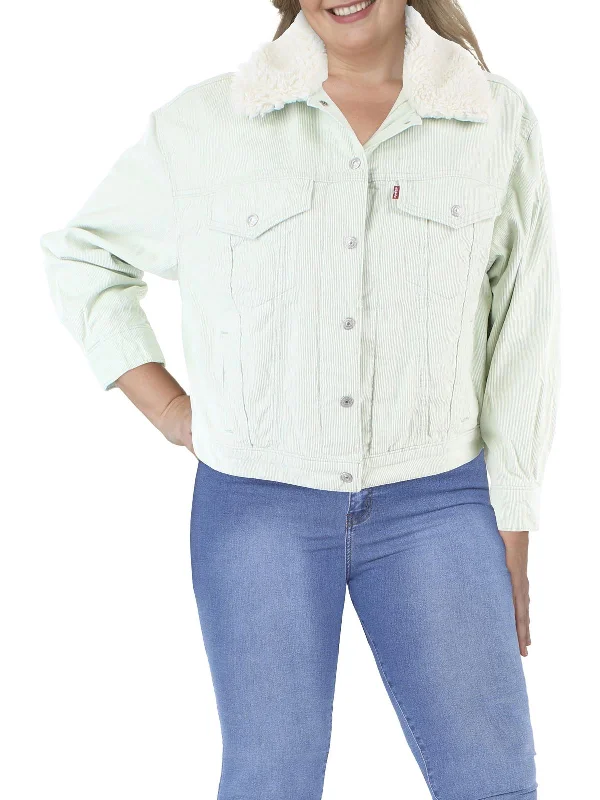 Elegant Contour Plus Womens Corduroy Baby Trucker Jacket