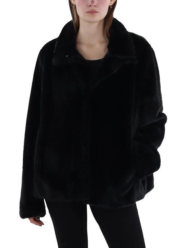 Stylish Savings Womens Faux Fur Cold Weather Faux Fur Coat