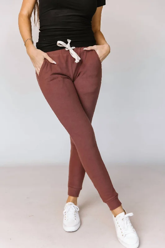 Mega Sale Performance Fleece Joggers In Mahogany