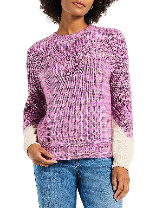 Today Only Womens Eyelet Ribbed Pullover Sweater