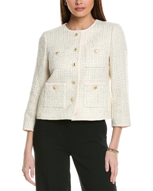 Wardrobe Refresh Anne Klein Tweed Wool-Blend Jacket