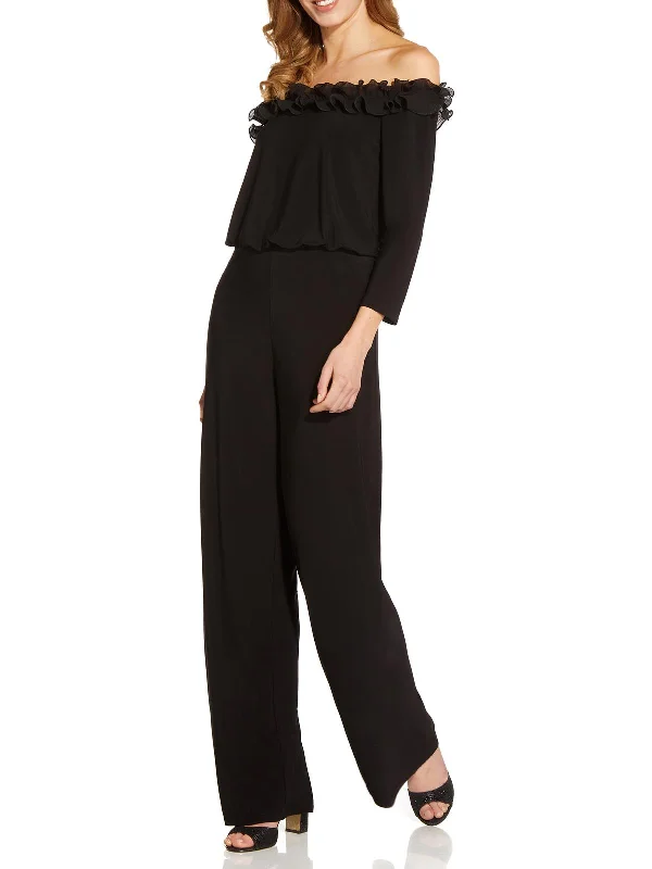 Season Sale Womens Ruffled Off The Shoulder Jumpsuit