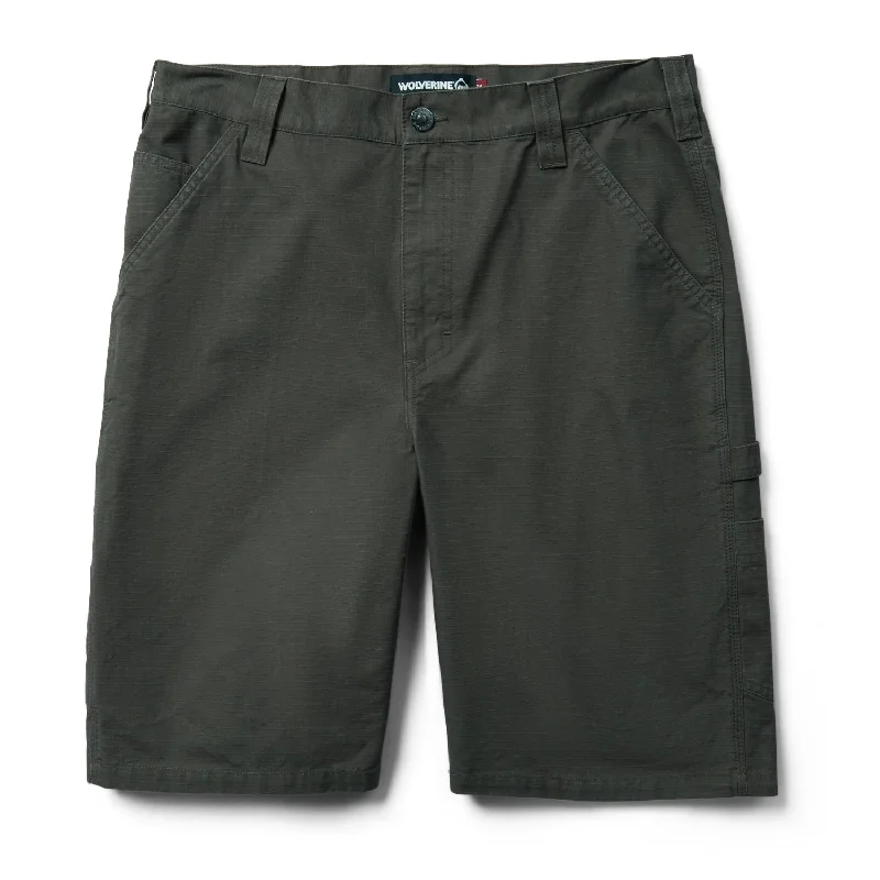 Bid Farewell To The Old Season Wolverine Mens Black Olive 100% Cotton Eaton 11in Ripstop Short