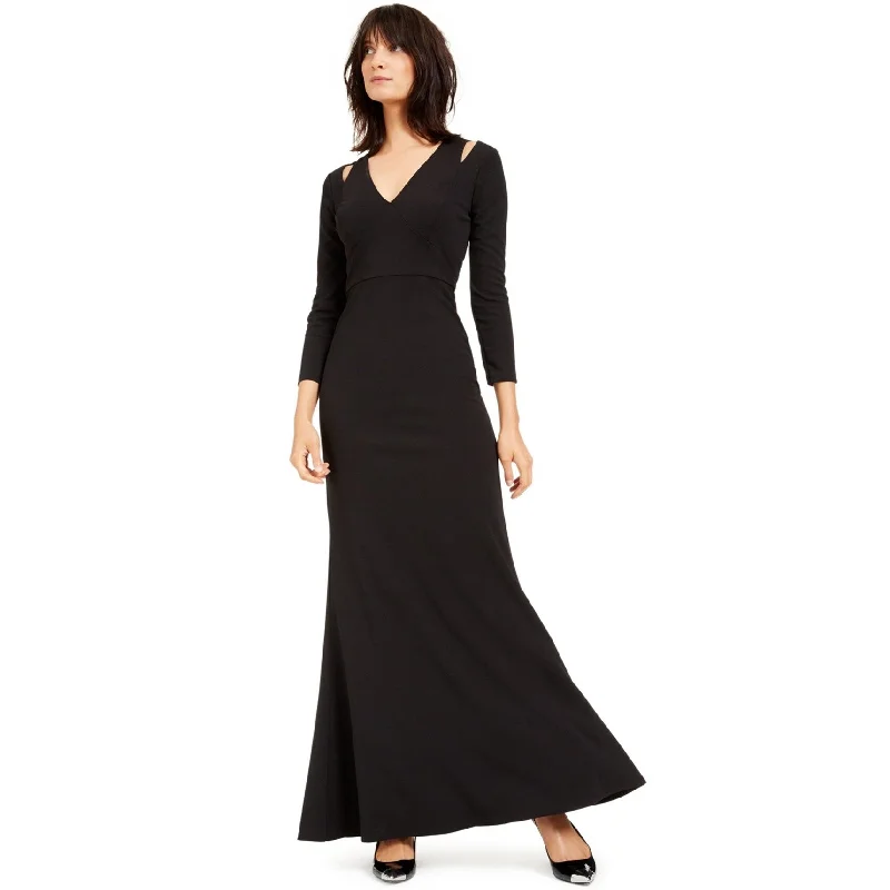 End Of Month Blowout Calvin Klein Womens Solid Gown Dress, Black, 6