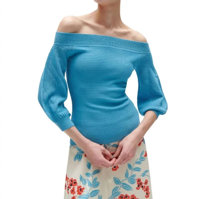 Stylish Women's Apparel Gloria Sweater In Misty Blue