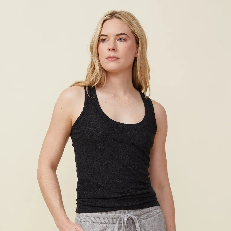 The Latest Fashion Trends Textured Tri-Blend Narrow Tank