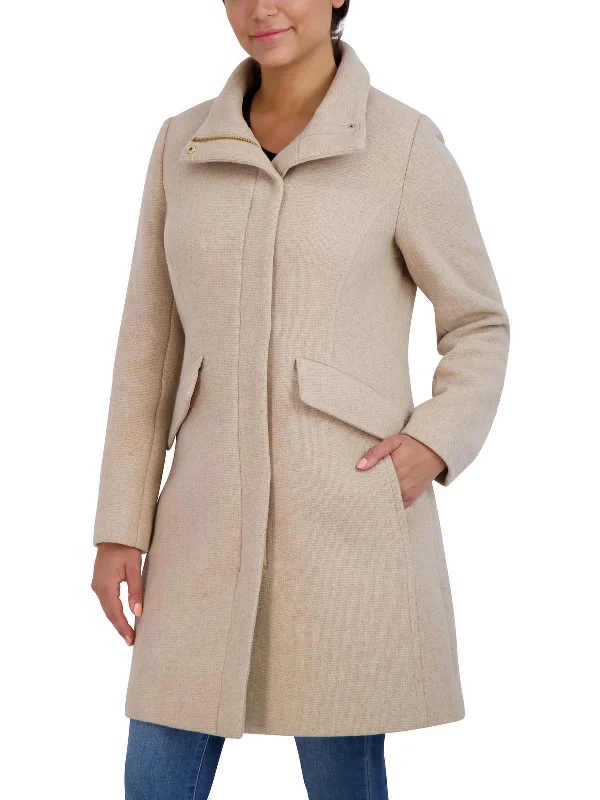 Minimalist Style Womens Wool Blend Woven Wool Coat