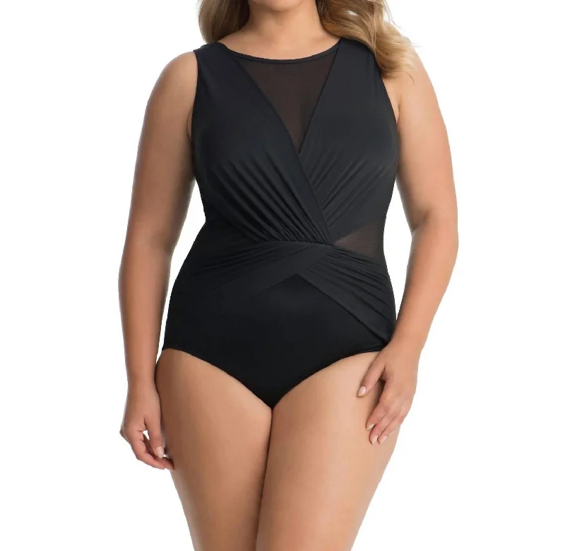 Latest Fashion Plus Size High Neck Palma One Piece Swimsuit In Black