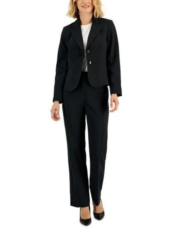 Best Sellers Petites Womens Pinstripe Work Wear Two-Button Blazer