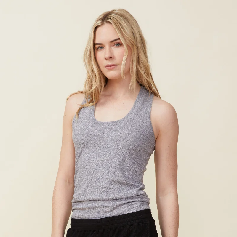 Trendy Pulse Textured Tri-Blend Narrow Tank